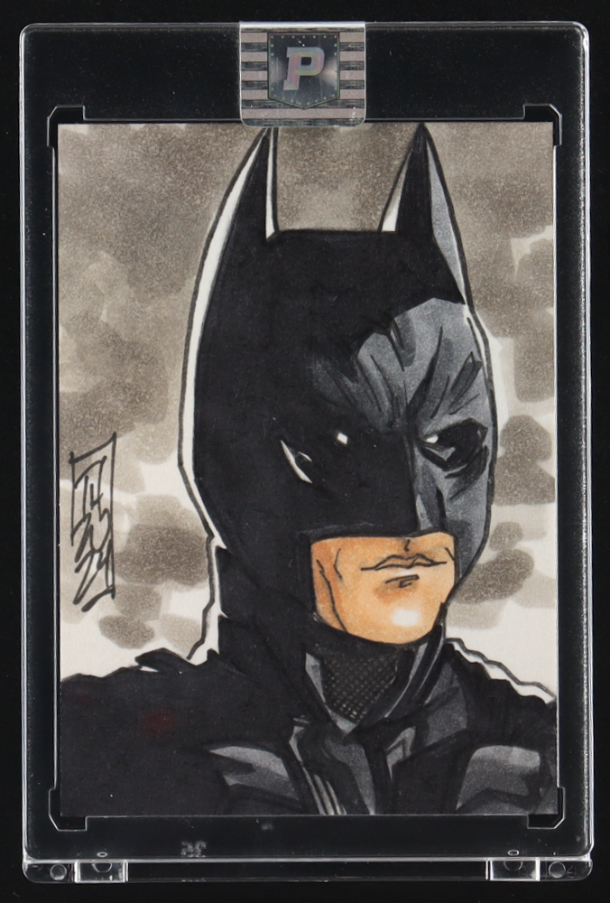 Batman | DC | Christian Bale | Original Art Sketch Card by Tom Hodges (1/1 Original Art) at PristineAuction.com Batman | DC | Christian Bale | Original Art Sketch Card by Tom Hodges (1/1 Original Art) at PristineAuction.com