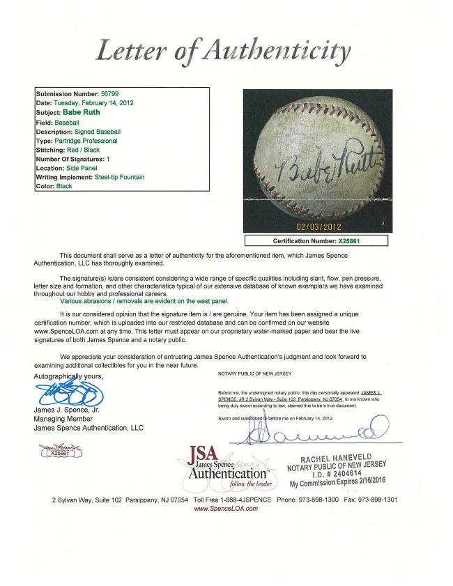 Babe Ruth Signed Baseball (JSA & PSA) at PristineAuction.com Babe Ruth Signed Baseball (JSA & PSA) at PristineAuction.com