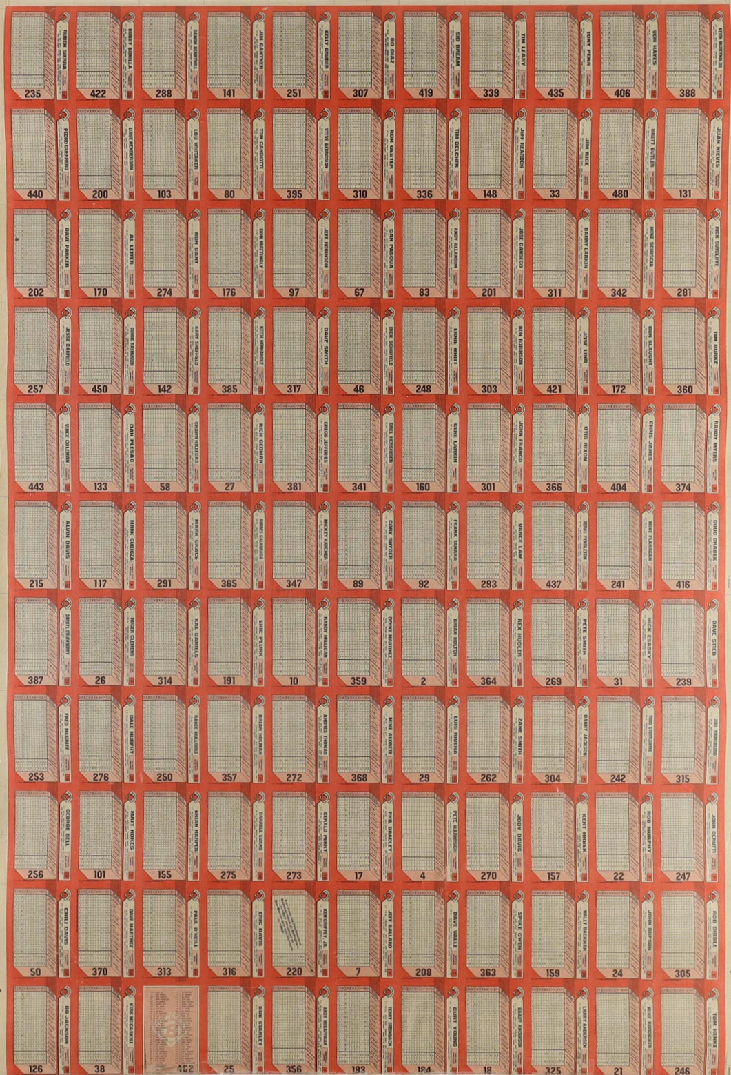 1989 Bowman Baseball Uncut Card Sheet at PristineAuction.com 1989 Bowman Baseball Uncut Card Sheet at PristineAuction.com