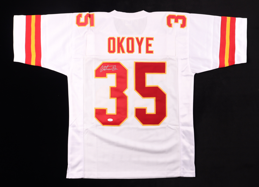 Christian Okoye Signed Jersey (JSA) at PristineAuction.com Christian Okoye Signed Jersey (JSA) at PristineAuction.com