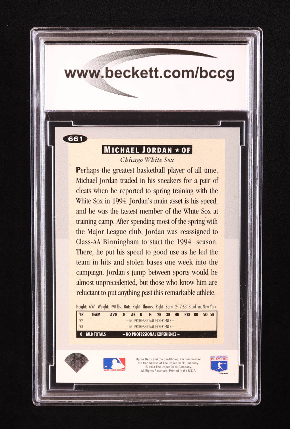 Michael Jordan 1994 Collector's Choice #661 RC (BCCG 9) at PristineAuction.com Michael Jordan 1994 Collector's Choice #661 RC (BCCG 9) at PristineAuction.com