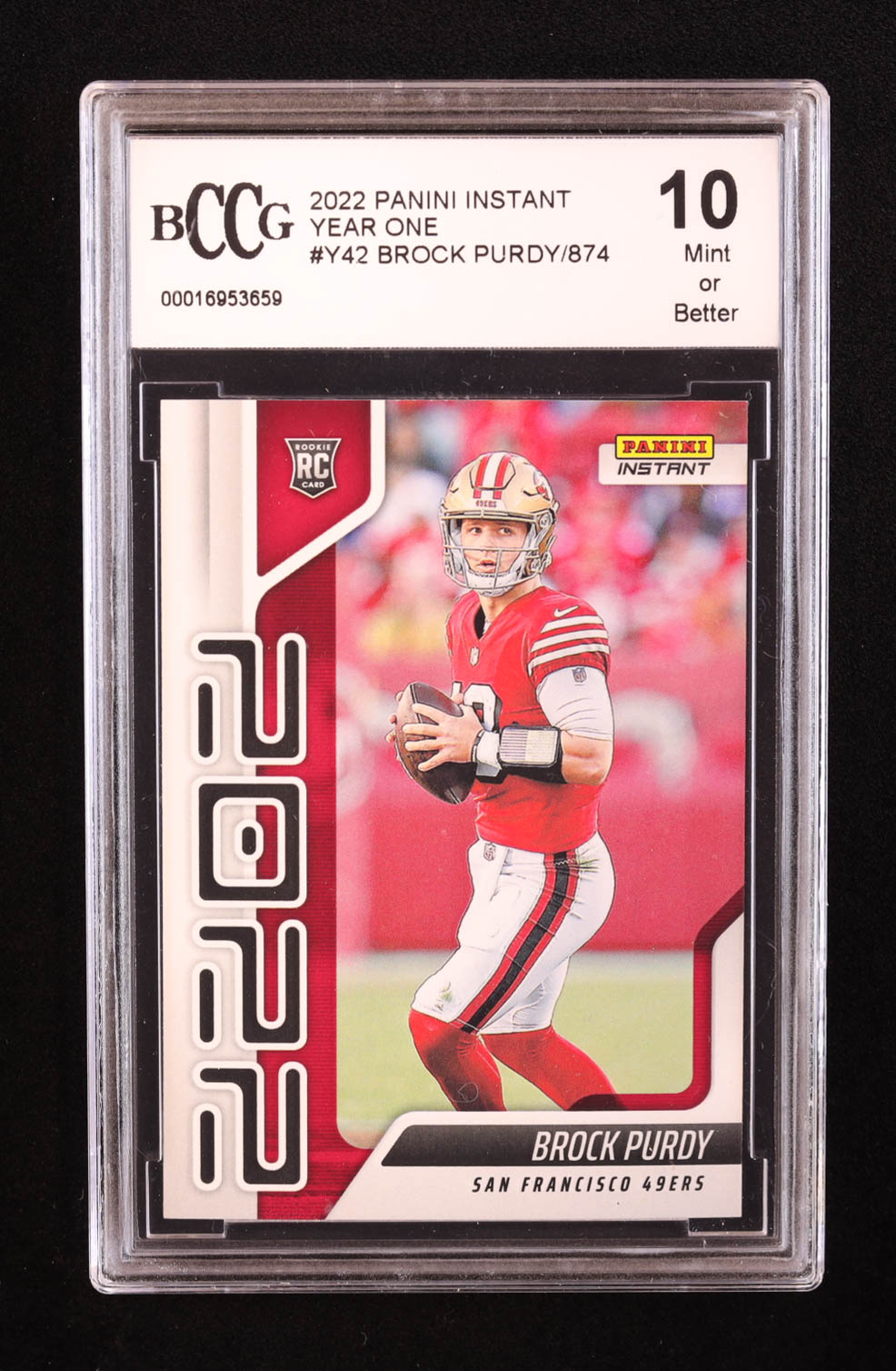 Brock Purdy 2022 Panini Instant Year One #Y42 RC (BCCG 10) at PristineAuction.com Brock Purdy 2022 Panini Instant Year One #Y42 RC (BCCG 10) at PristineAuction.com