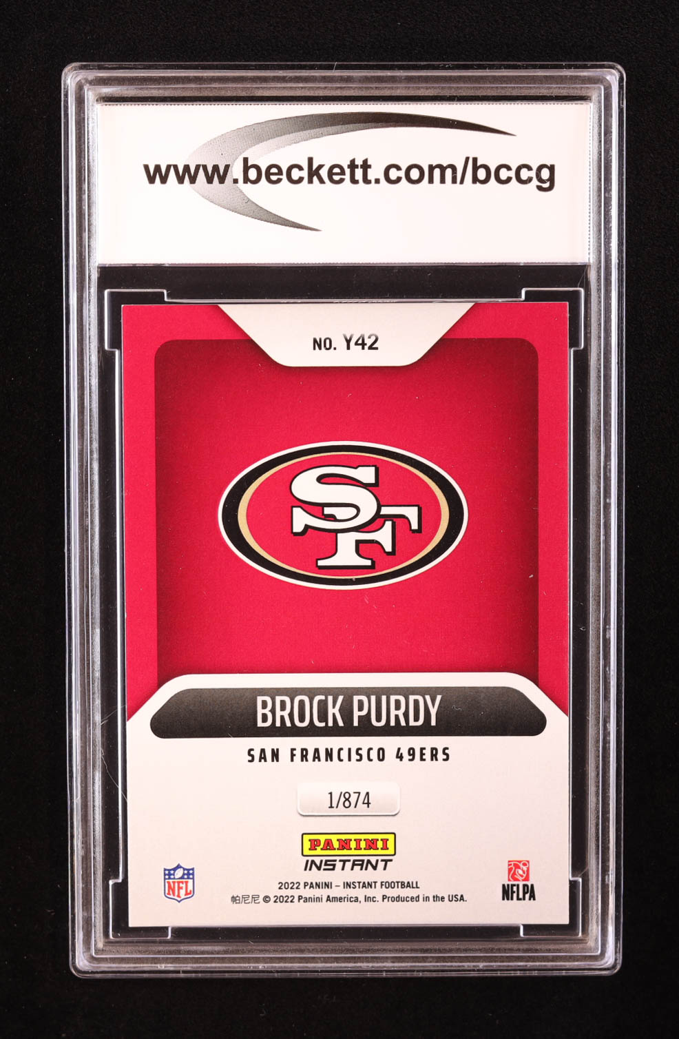 Brock Purdy 2022 Panini Instant Year One #Y42 RC (BCCG 10) at PristineAuction.com Brock Purdy 2022 Panini Instant Year One #Y42 RC (BCCG 10) at PristineAuction.com