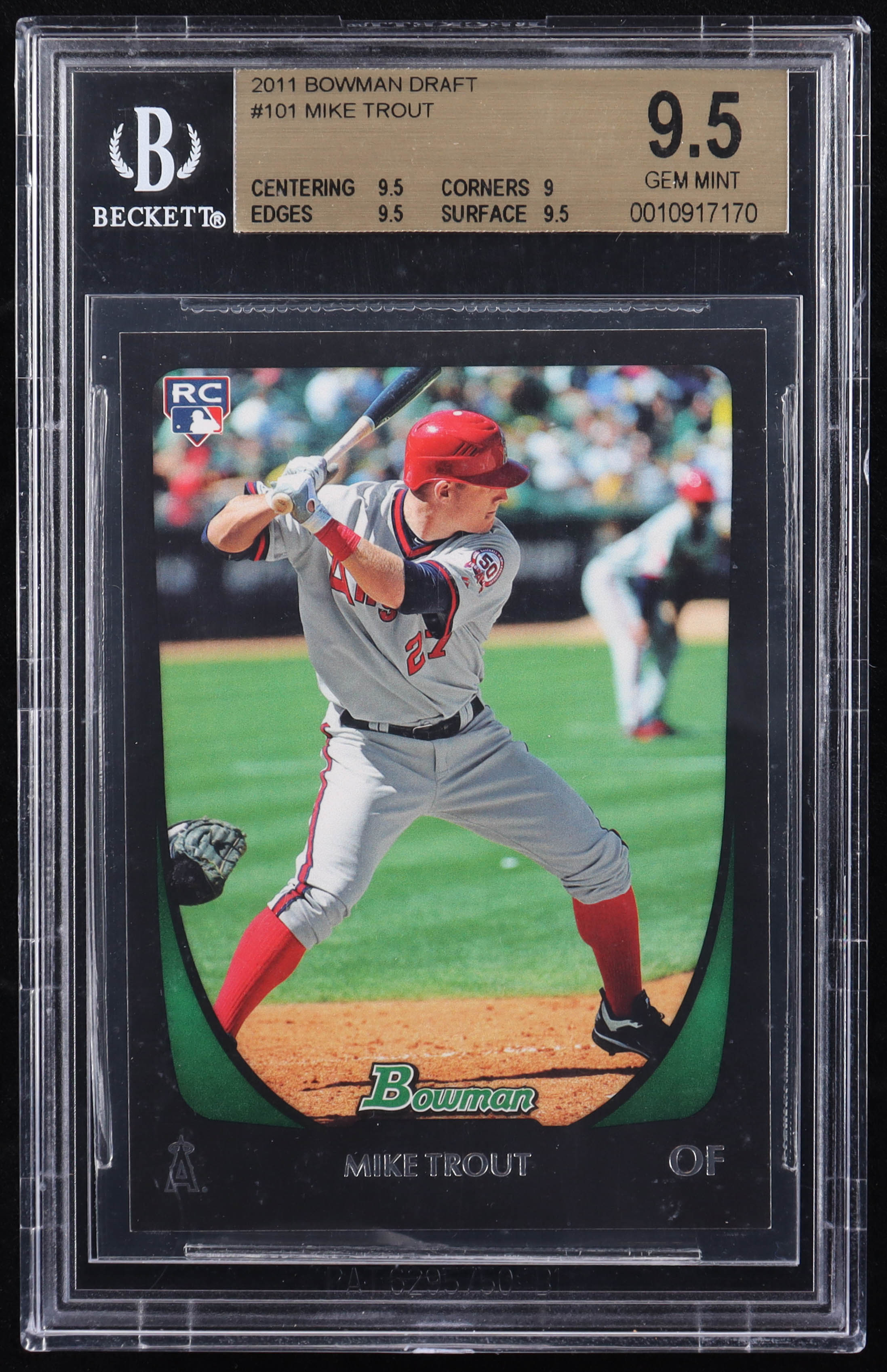 Mike Trout 2011 Bowman Draft #101 RC (BGS 9.5) at PristineAuction.com Mike Trout 2011 Bowman Draft #101 RC (BGS 9.5) at PristineAuction.com