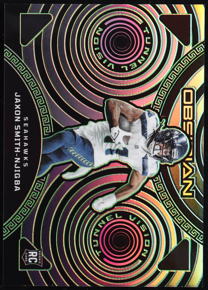 Jaxon Smith-Njigba  2023 Panini Obsidian Tunnel Vision Electric Etch Green #8 #27/35 RC