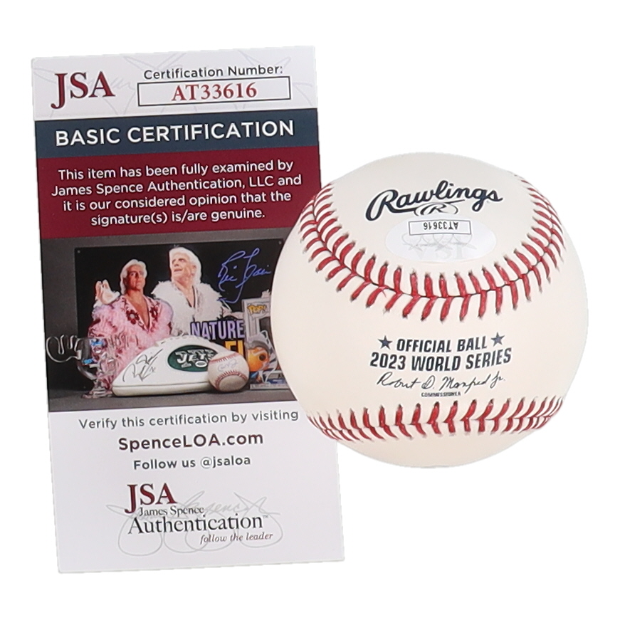 Joe Mantiply Signed 2023 World Series Logo Baseball (JSA) at PristineAuction.com Joe Mantiply Signed 2023 World Series Logo Baseball (JSA) at PristineAuction.com