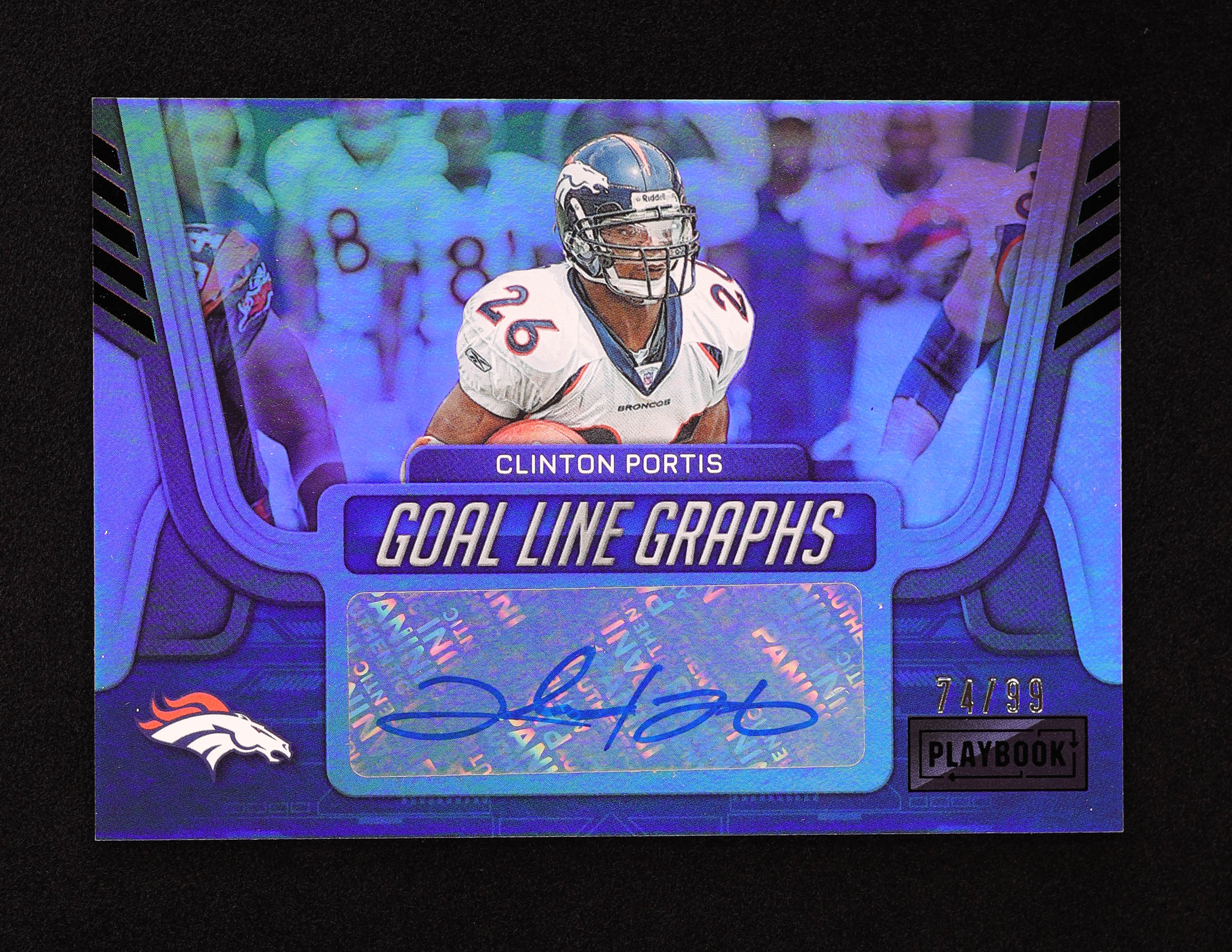 Clinton Portis 2022 Panini Playbook Goal Line Graphs Blue #GLGCP #74/99 at PristineAuction.com Clinton Portis 2022 Panini Playbook Goal Line Graphs Blue #GLGCP #74/99 at PristineAuction.com