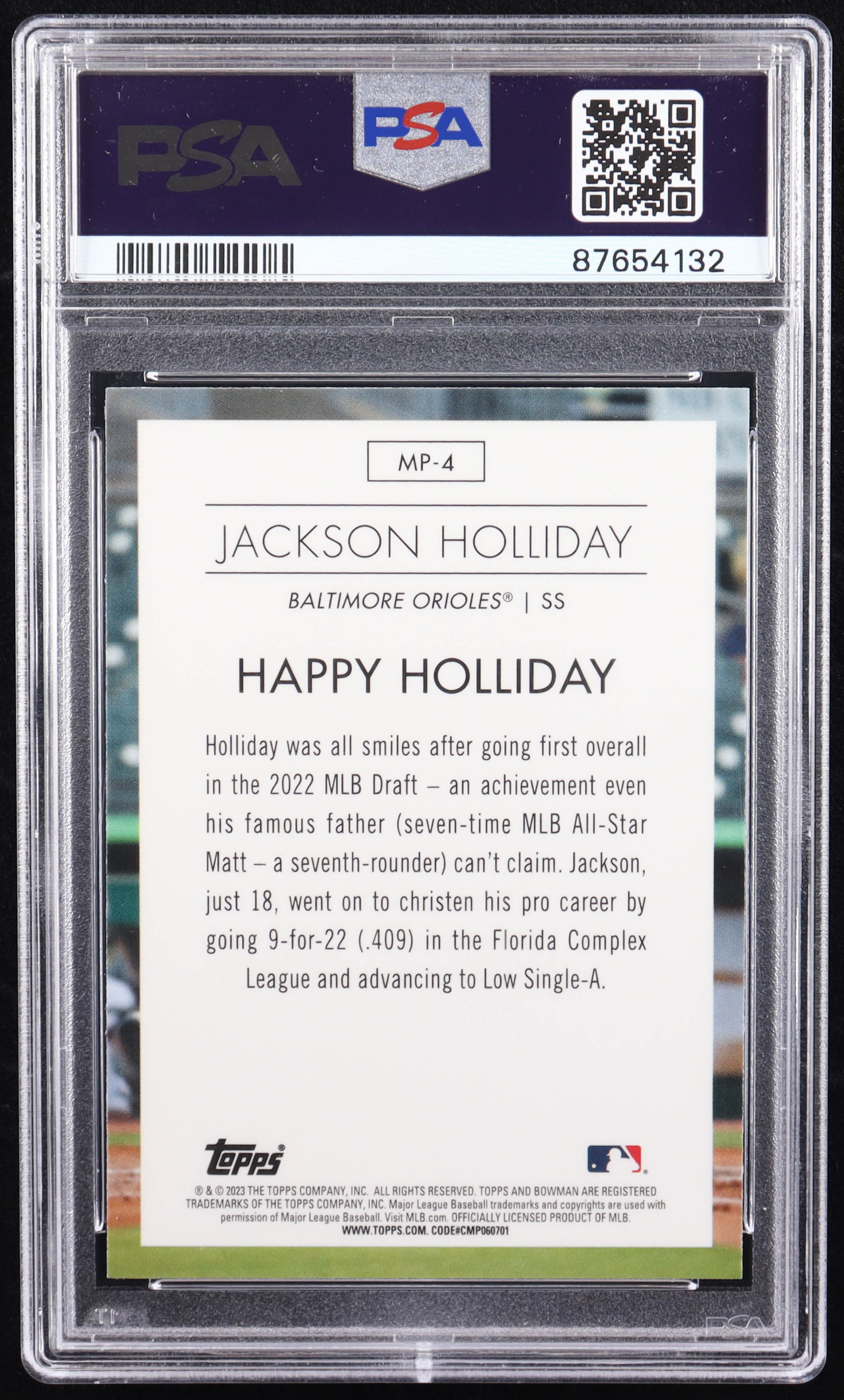 Jackson Holliday 2023 Bowman Chrome Modern Prospect #MP4 RC (PSA 10) at PristineAuction.com Jackson Holliday 2023 Bowman Chrome Modern Prospect #MP4 RC (PSA 10) at PristineAuction.com