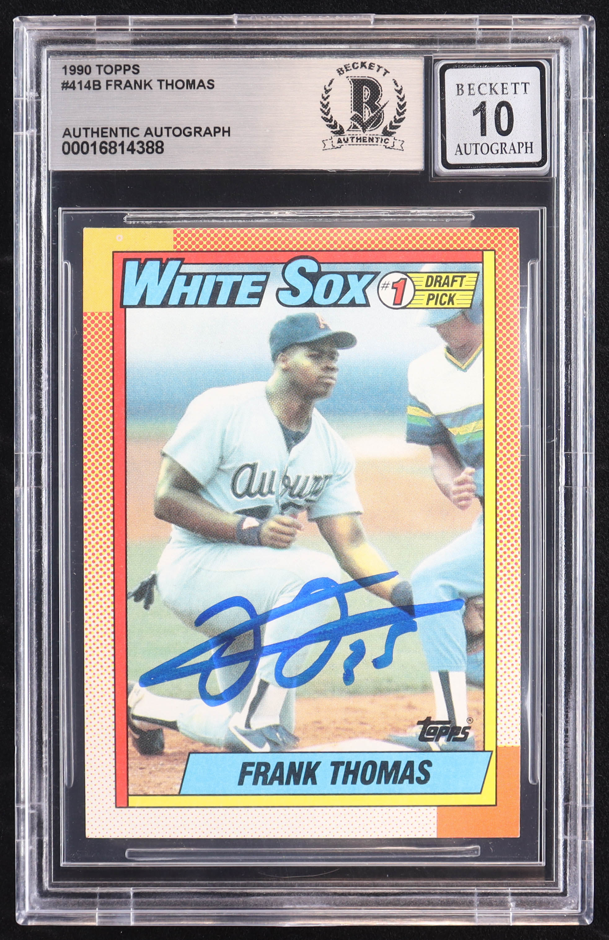 Frank Thomas Signed 1990 Topps #414B RC (BGS | Auto 10) at PristineAuction.com Frank Thomas Signed 1990 Topps #414B RC (BGS | Auto 10) at PristineAuction.com