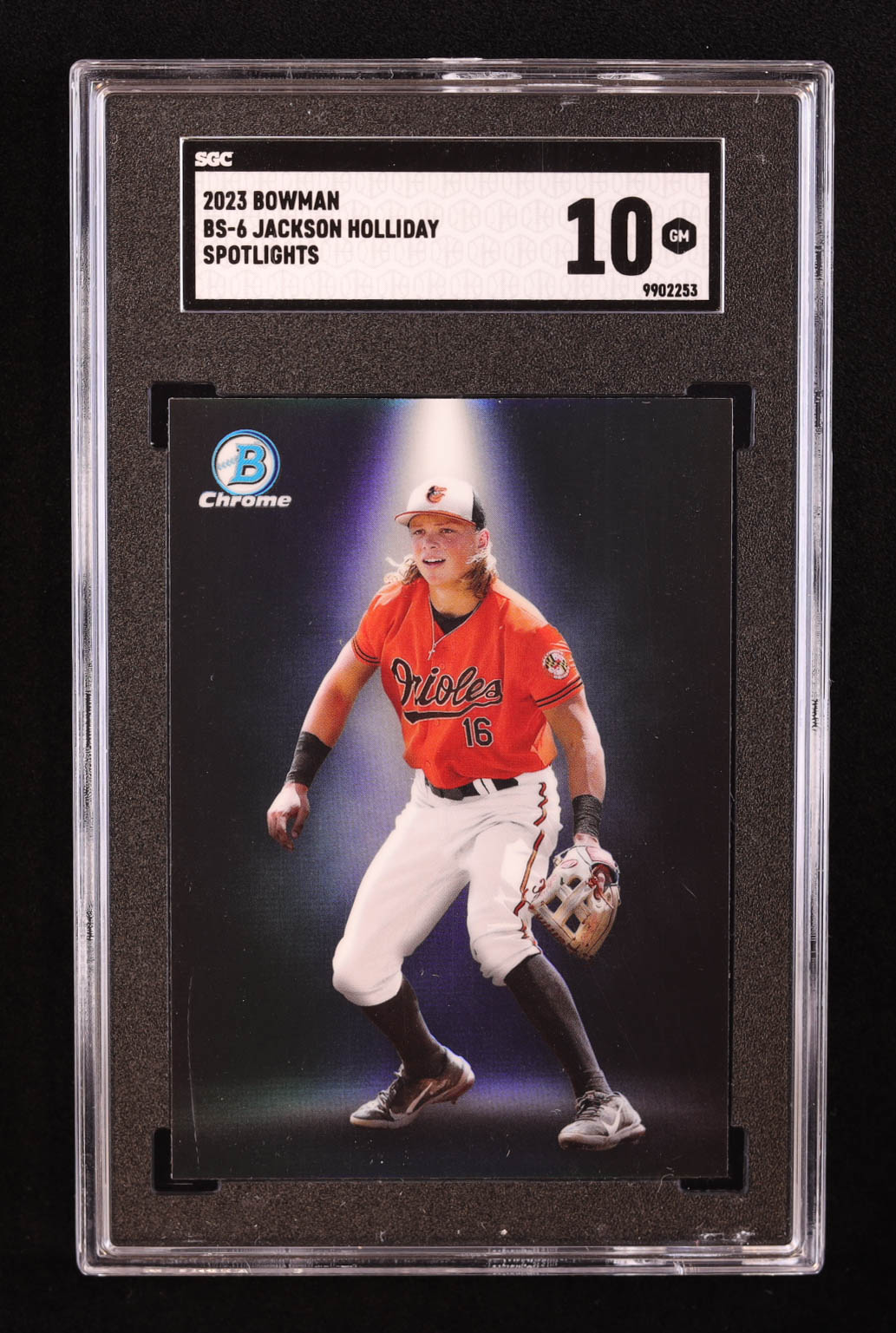 Jackson Holliday 2023 Bowman Chrome Bowman Spotlights #BS6 RC (SGC 10) at PristineAuction.com Jackson Holliday 2023 Bowman Chrome Bowman Spotlights #BS6 RC (SGC 10) at PristineAuction.com