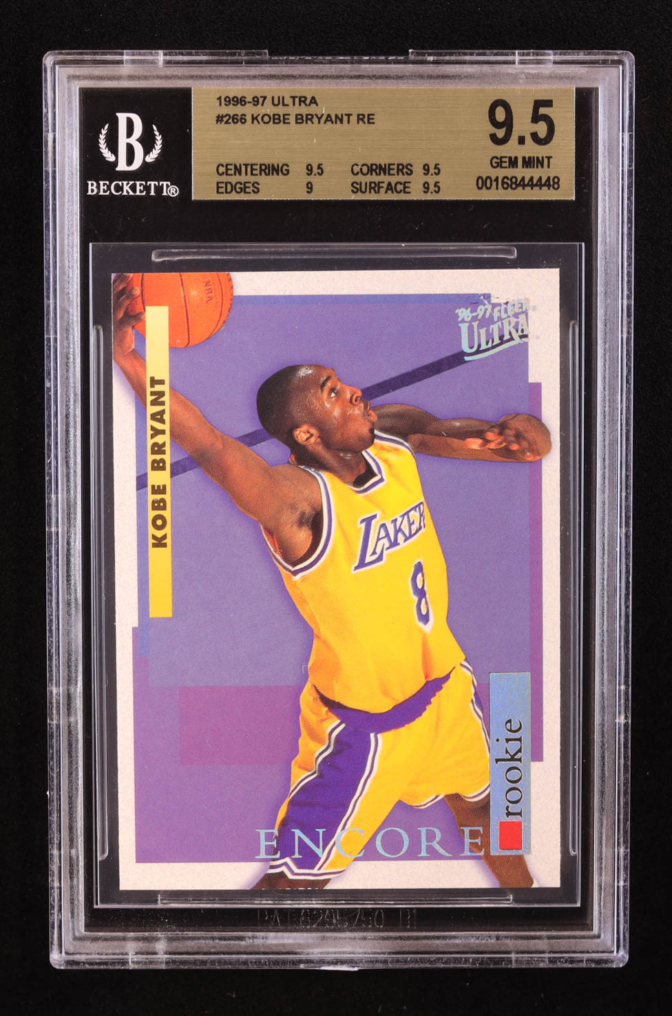 Kobe Bryant 1996-97 Ultra #266 RE RC (BGS 9.5) at PristineAuction.com Kobe Bryant 1996-97 Ultra #266 RE RC (BGS 9.5) at PristineAuction.com