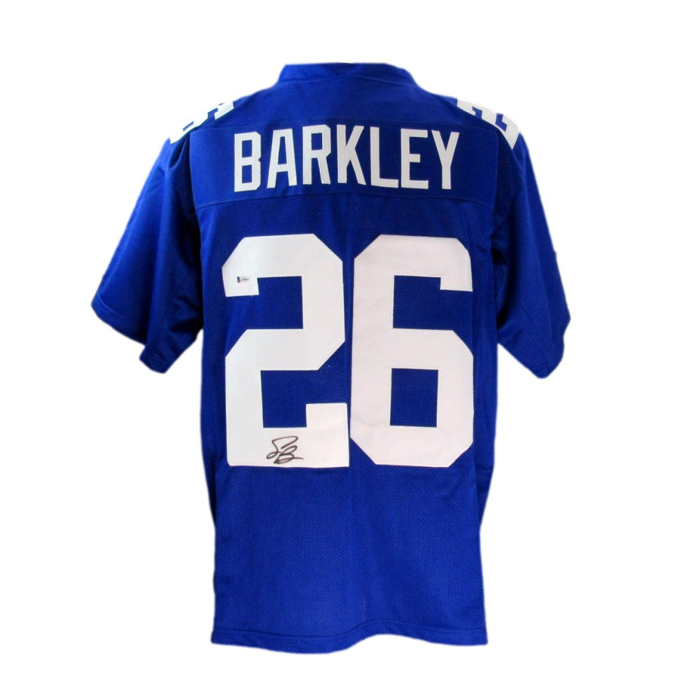 Maillot Des Eagles Signé Par Saquon Barkley - Dédicacé, Authentifié Beckett, Vert Et Blanc