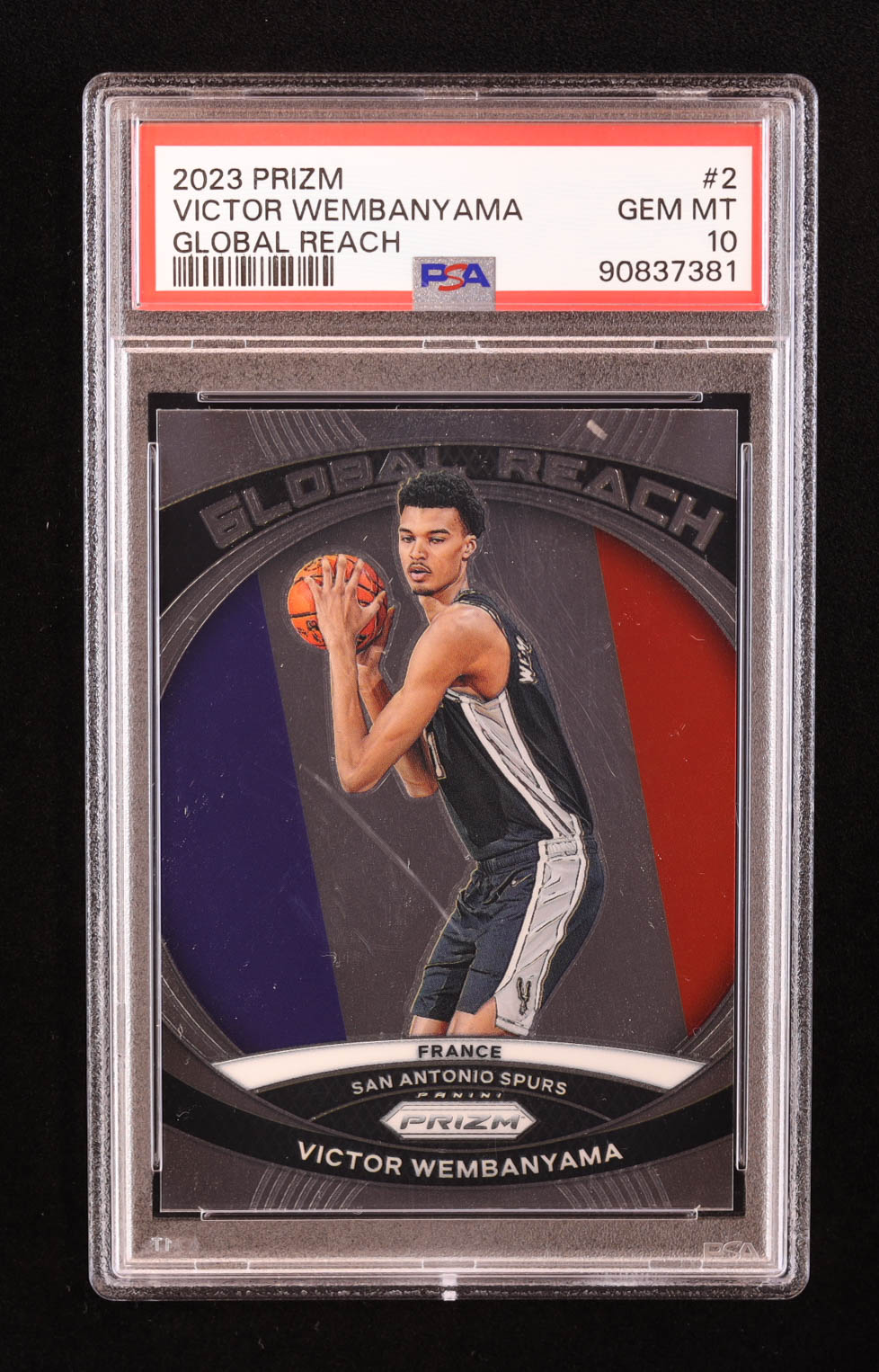 Victor Wembanyama 2023-24 Panini Prizm Global Reach #2 RC (PSA 10) at PristineAuction.com Victor Wembanyama 2023-24 Panini Prizm Global Reach #2 RC (PSA 10) at PristineAuction.com