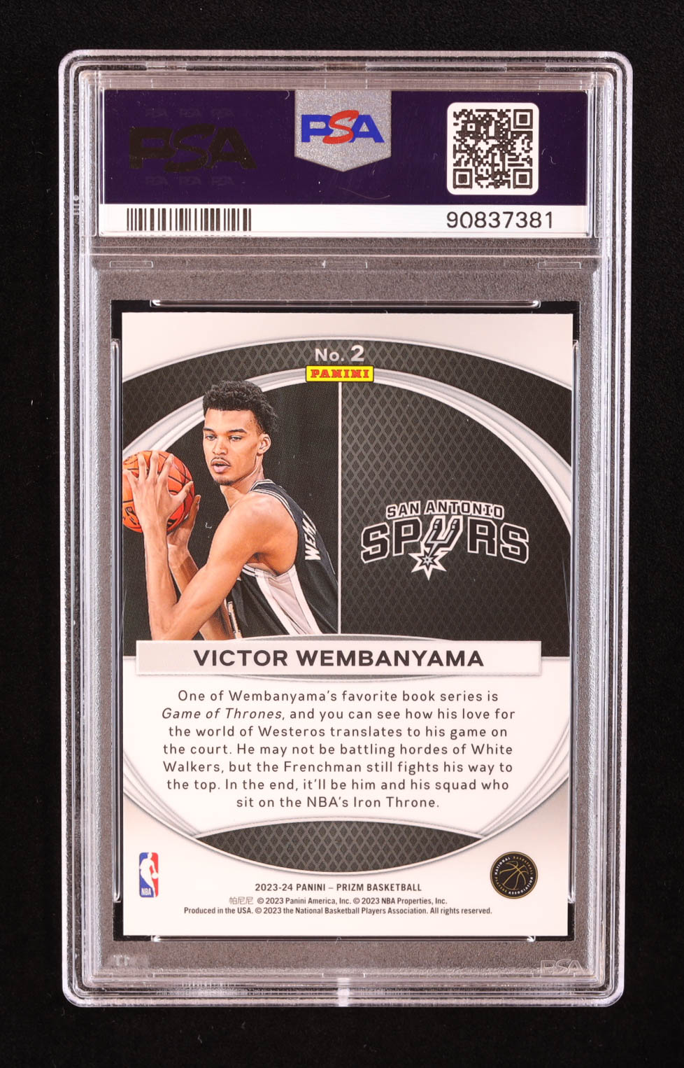 Victor Wembanyama 2023-24 Panini Prizm Global Reach #2 RC (PSA 10) at PristineAuction.com Victor Wembanyama 2023-24 Panini Prizm Global Reach #2 RC (PSA 10) at PristineAuction.com