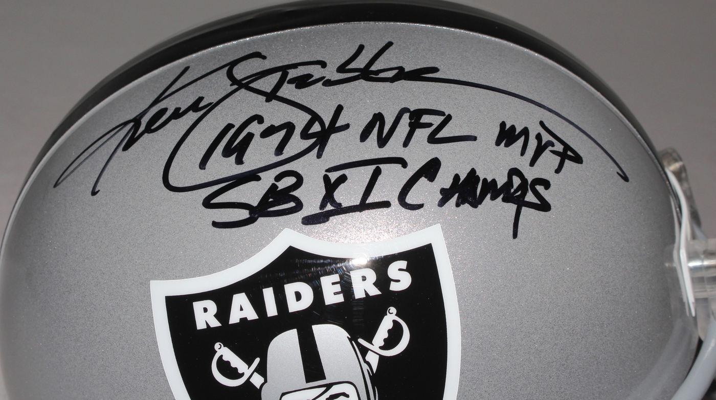 Ken Stabler Signed Raiders Full-Size Helmet Inscribed "1974 NFL MVP" & "SB XI CHAMPS" (Radtke COA) at PristineAuction.com Ken Stabler Signed Raiders Full-Size Helmet Inscribed "1974 NFL MVP" & "SB XI CHAMPS" (Radtke COA) at PristineAuction.com