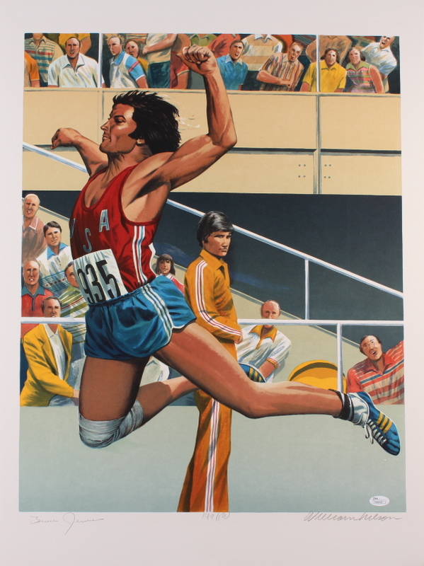 Bruce Jenner Signed Decathlon "Long Jump" 22x29 LE Lithograph (JSA COA) at PristineAuction.com Bruce Jenner Signed Decathlon "Long Jump" 22x29 LE Lithograph (JSA COA) at PristineAuction.com
