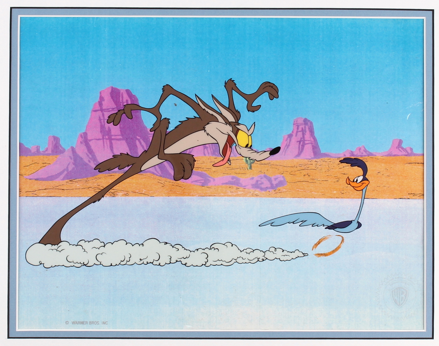 "Wile E. Coyote and Road Runner" Limited Edition Matted Warner Bros. Animation Serigraph Cel at PristineAuction.com "Wile E. Coyote and Road Runner" Limited Edition Matted Warner Bros. Animation Serigraph Cel at PristineAuction.com
