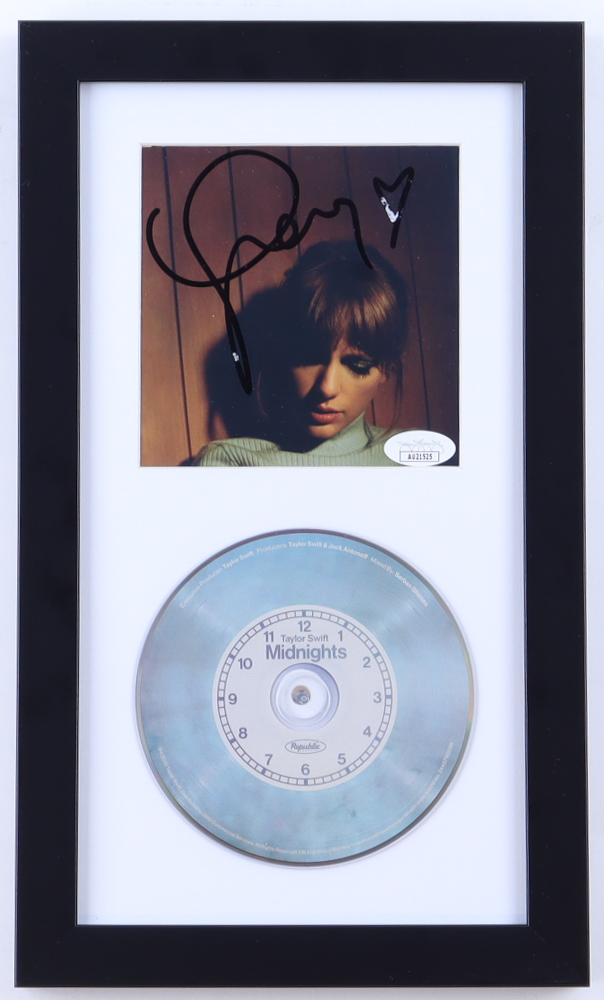 Taylor Swift Signed Custom Framed "Midnights" CD Insert Display (JSA) at PristineAuction.com Taylor Swift Signed Custom Framed "Midnights" CD Insert Display (JSA) at PristineAuction.com