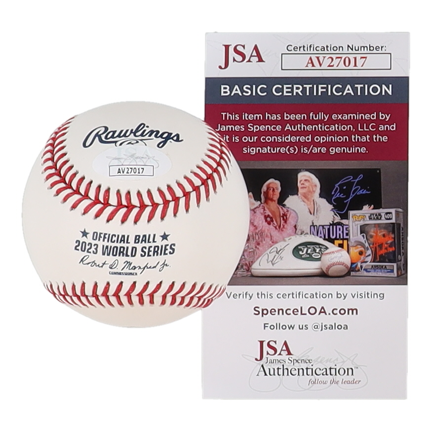 Jon Gray Signed 2023 World Series Logo Baseball Inscribed "23 WS Champs" (JSA) at PristineAuction.com Jon Gray Signed 2023 World Series Logo Baseball Inscribed "23 WS Champs" (JSA) at PristineAuction.com