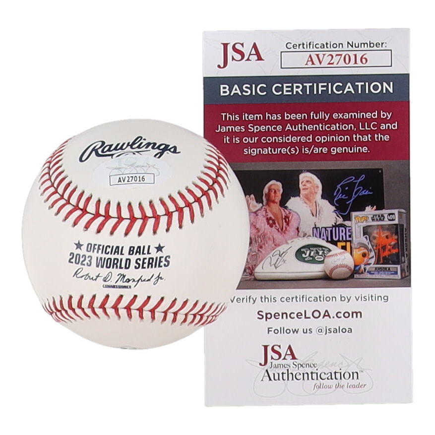 Jon Gray Signed 2023 World Series Logo Baseball Inscribed "23 WS Champs" (JSA) at PristineAuction.com Jon Gray Signed 2023 World Series Logo Baseball Inscribed "23 WS Champs" (JSA) at PristineAuction.com