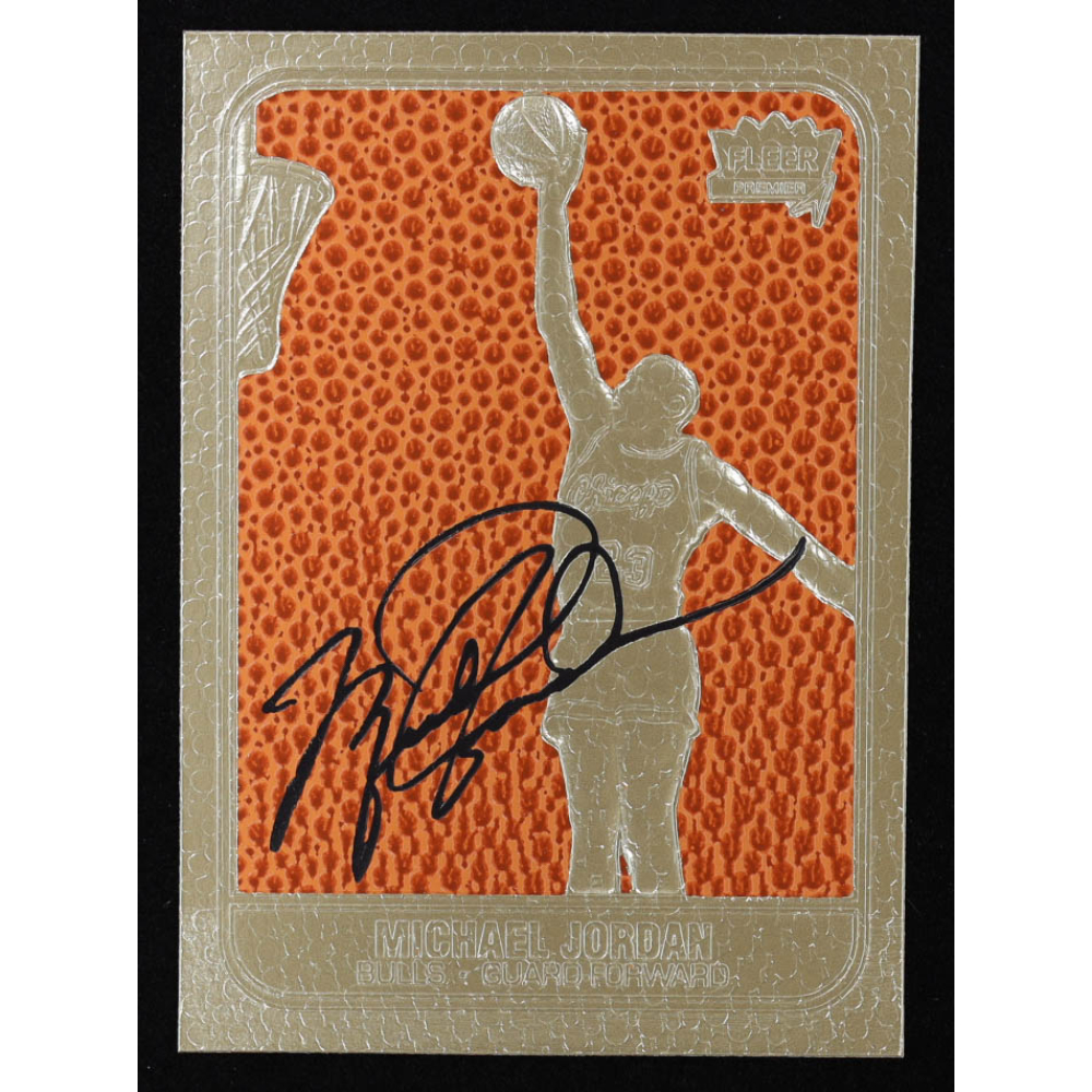 Michael Jordan 1997 Fleer Premier Feel the Game Signature Series 23KT Gold Card at PristineAuction.com