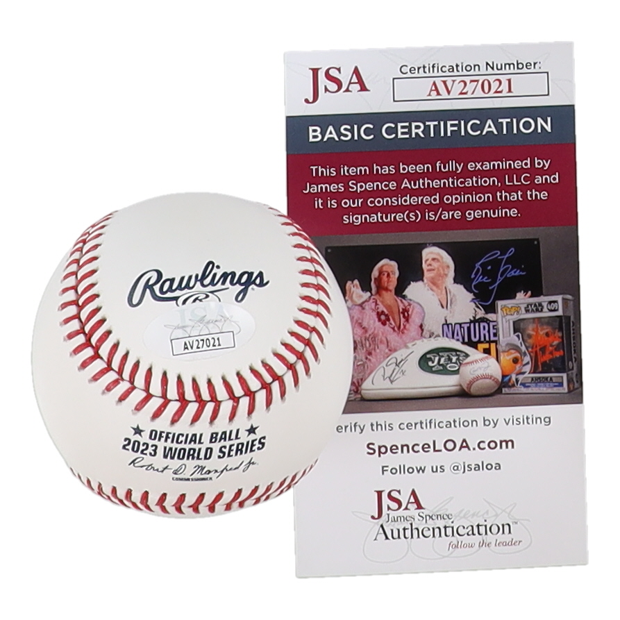 Robbie Grossman Signed 2023 World Series Logo Baseball (JSA) at PristineAuction.com Robbie Grossman Signed 2023 World Series Logo Baseball (JSA) at PristineAuction.com