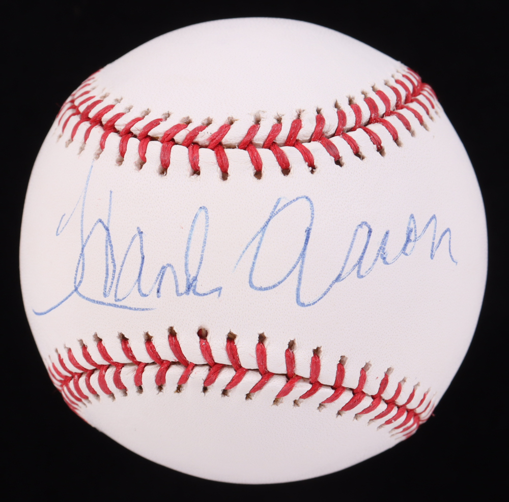 Hank Aaron Signed OML Baseball (Steiner) at PristineAuction.com Hank Aaron Signed OML Baseball (Steiner) at PristineAuction.com
