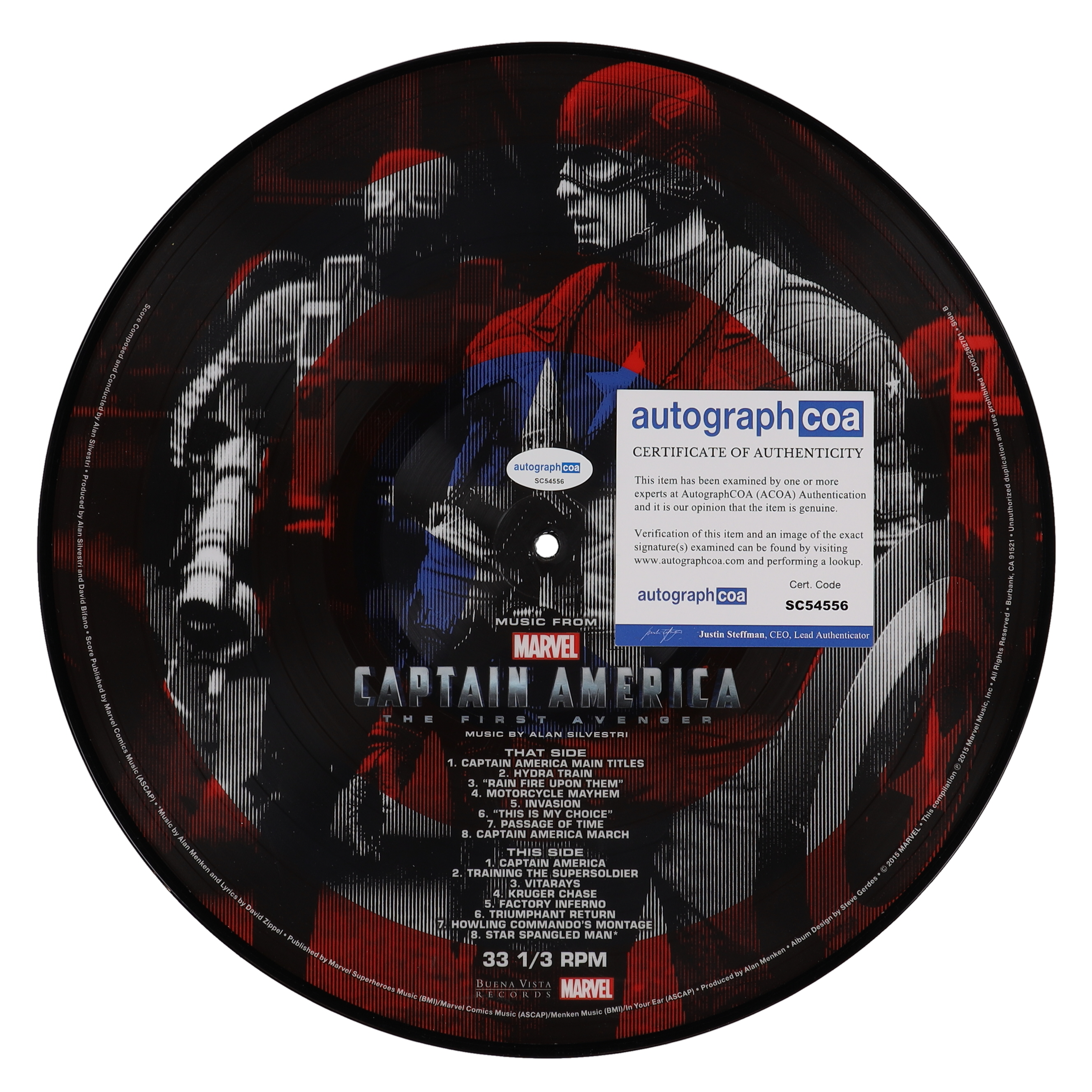 Alan Silvestri Signed "Marvel: Captain America" Vinyl Record (ACOA) at PristineAuction.com Alan Silvestri Signed "Marvel: Captain America" Vinyl Record (ACOA) at PristineAuction.com