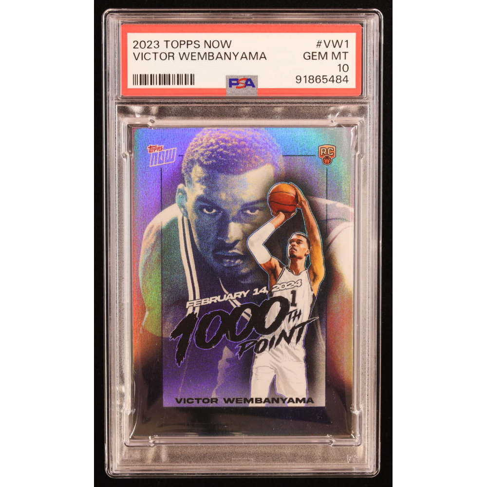 Victor Wembanyama 2023-24 Topps NOW VW-1 rookie card graded PSA 10