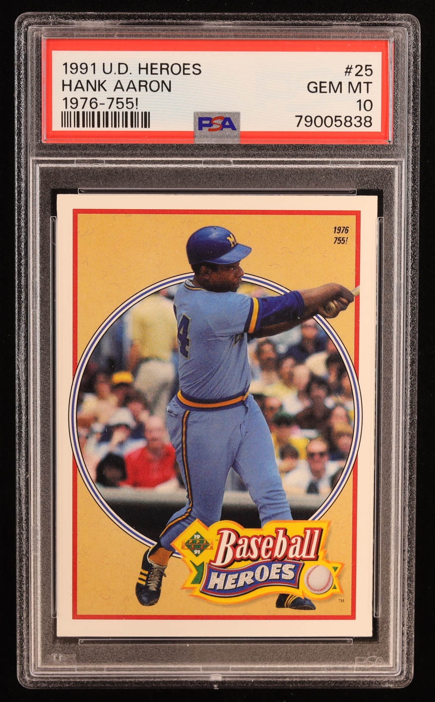 Hank Aaron 1991 Upper Deck Aaron Heroes #25 (PSA 10) at PristineAuction.com Hank Aaron 1991 Upper Deck Aaron Heroes #25 (PSA 10) at PristineAuction.com