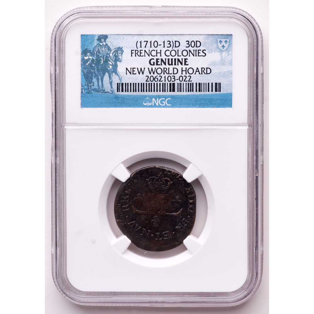French Colonies (1710-13) D 30 Deniers Colonial Era Coin - New World ...