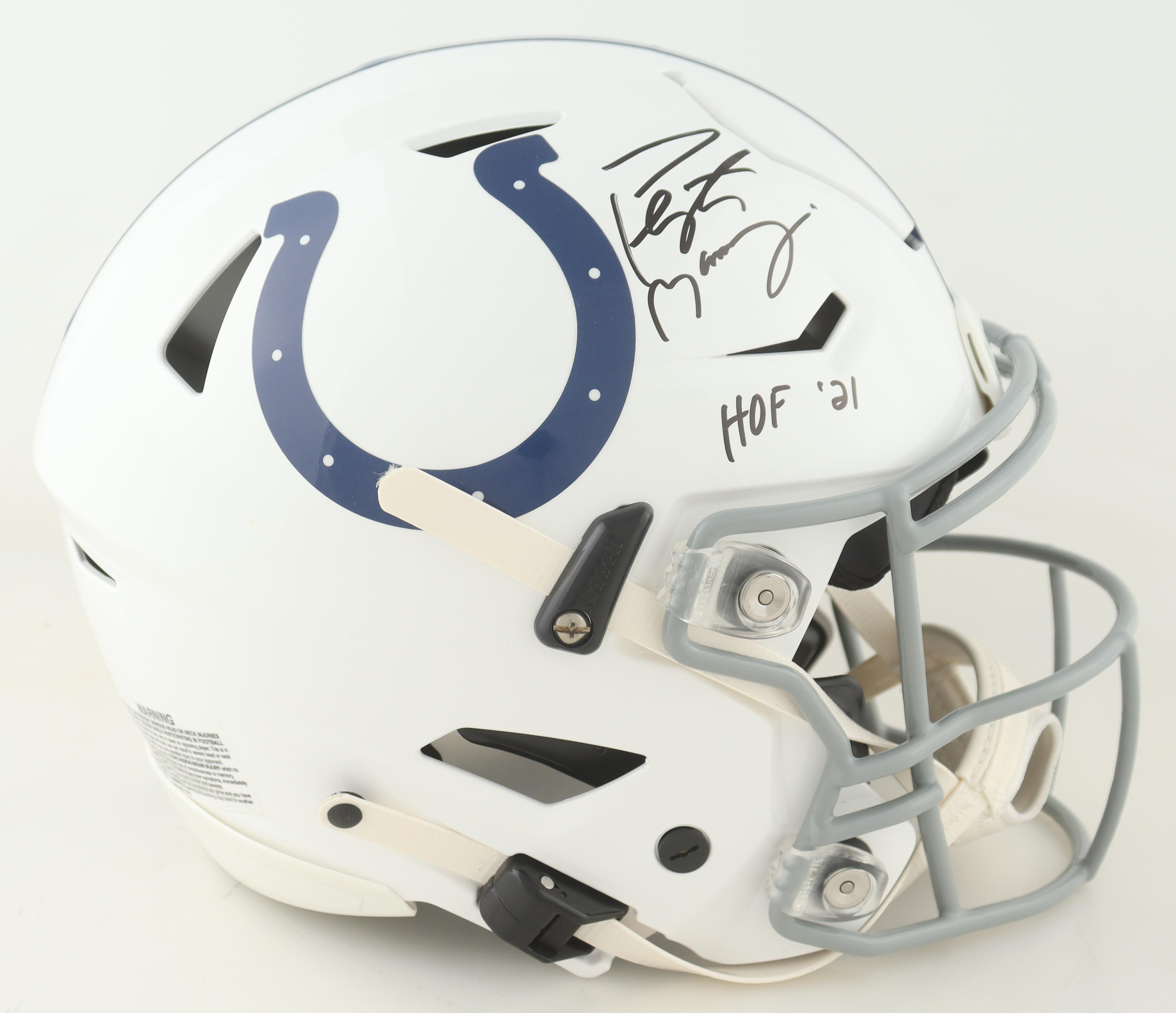 Peyton Manning Signed Colts Full-Size Authentic On-Field SpeedFlex Helmet With Team Logo Display Case Inscribed "HOF 21" (Fanatics) at PristineAuction.com Peyton Manning Signed Colts Full-Size Authentic On-Field SpeedFlex Helmet With Team Logo Display Case Inscribed "HOF 21" (Fanatics) at PristineAuction.com