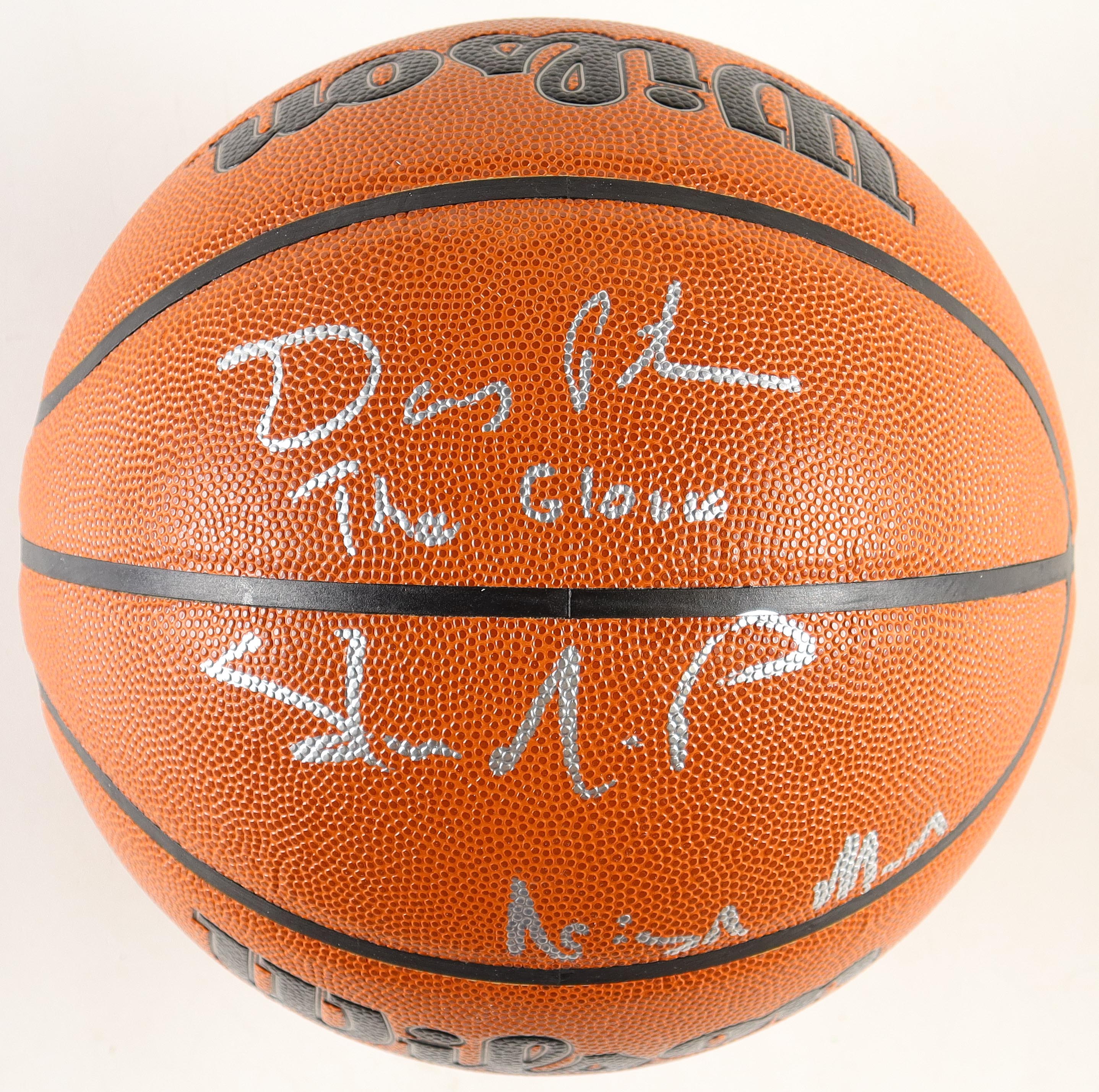 Gary Payton & Shawn Kemp Signed NBA Basketball Inscribed "The Glove" & "Reign Man" (Schwartz) at PristineAuction.com Gary Payton & Shawn Kemp Signed NBA Basketball Inscribed "The Glove" & "Reign Man" (Schwartz) at PristineAuction.com