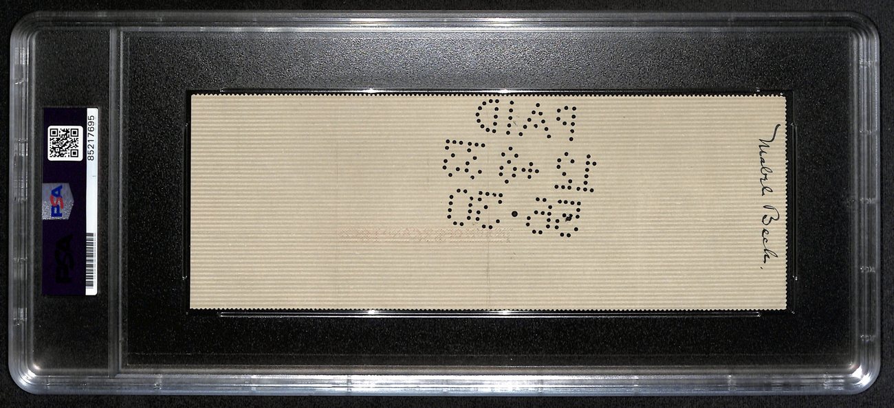 Orville Wright Signed 1933 Personal Bank Check (PSA) at PristineAuction.com Orville Wright Signed 1933 Personal Bank Check (PSA) at PristineAuction.com