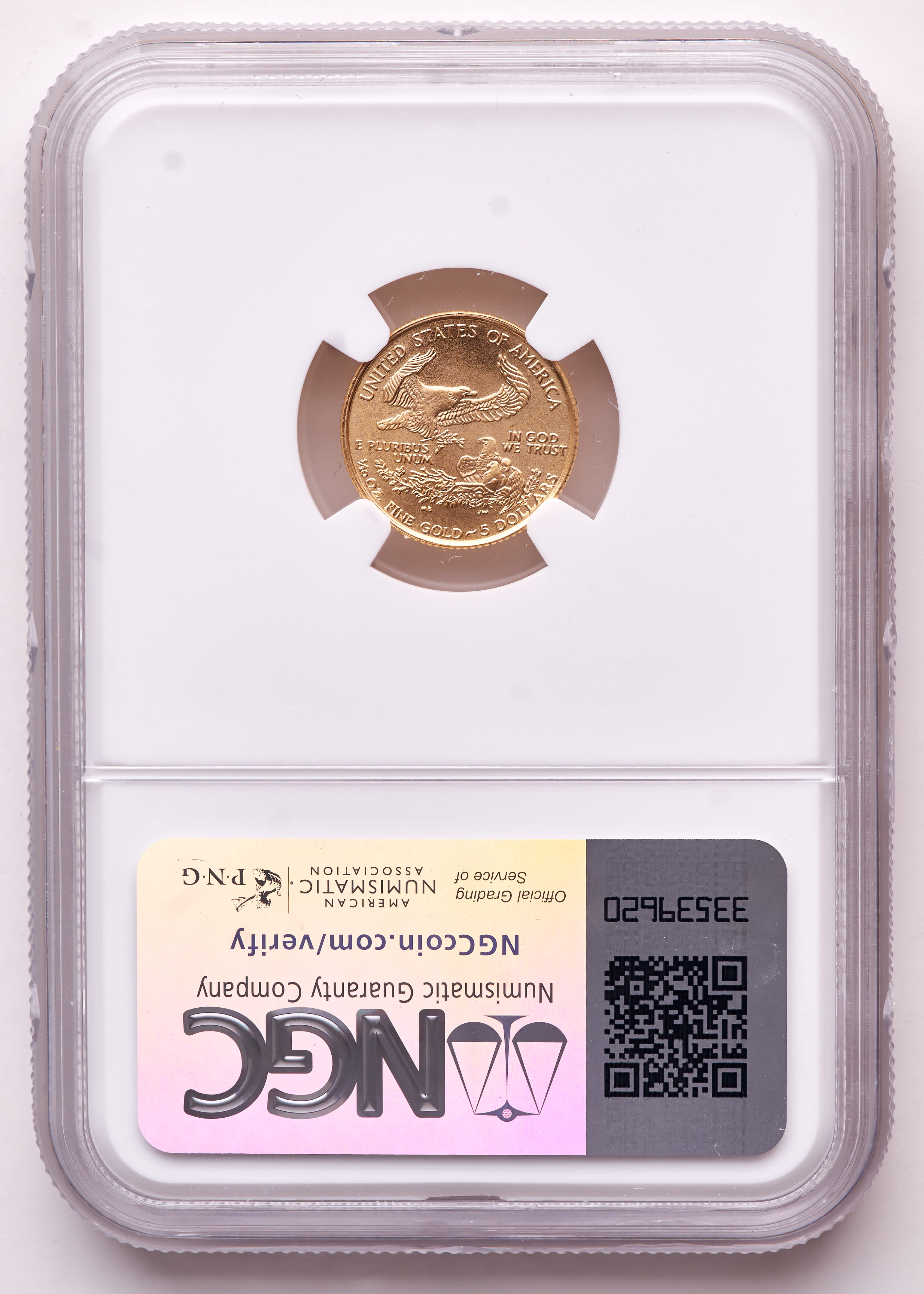 1999 American Gold Eagle 1/10oz .999 Fine Gold $5 Coin (NGC MS69) at PristineAuction.com 1999 American Gold Eagle 1/10oz .999 Fine Gold $5 Coin (NGC MS69) at PristineAuction.com