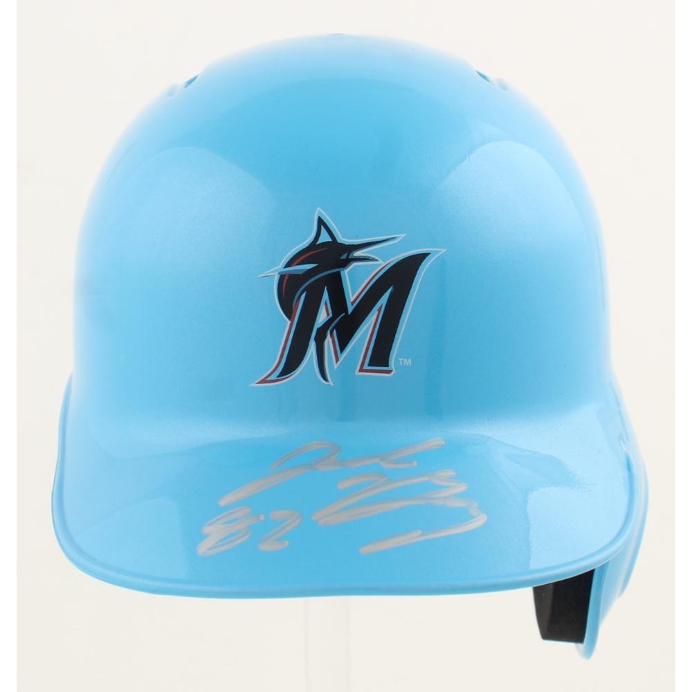Peyton Burdick Signed Marlins Mini Helmet (JSA) at PristineAuction.com