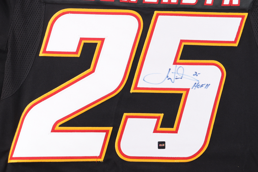 Joe Nieuwendyk Signed Flames Captain Jersey Inscribed "HOF 11" (COJO) at PristineAuction.com Joe Nieuwendyk Signed Flames Captain Jersey Inscribed "HOF 11" (COJO) at PristineAuction.com