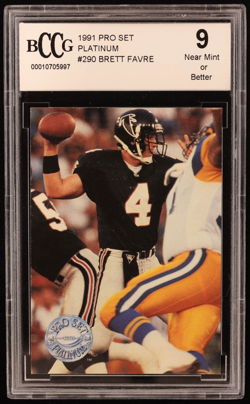 Brett Favre 1991 Pro Set Platinum #290 RC (BCCG 9) at PristineAuction.com Brett Favre 1991 Pro Set Platinum #290 RC (BCCG 9) at PristineAuction.com
