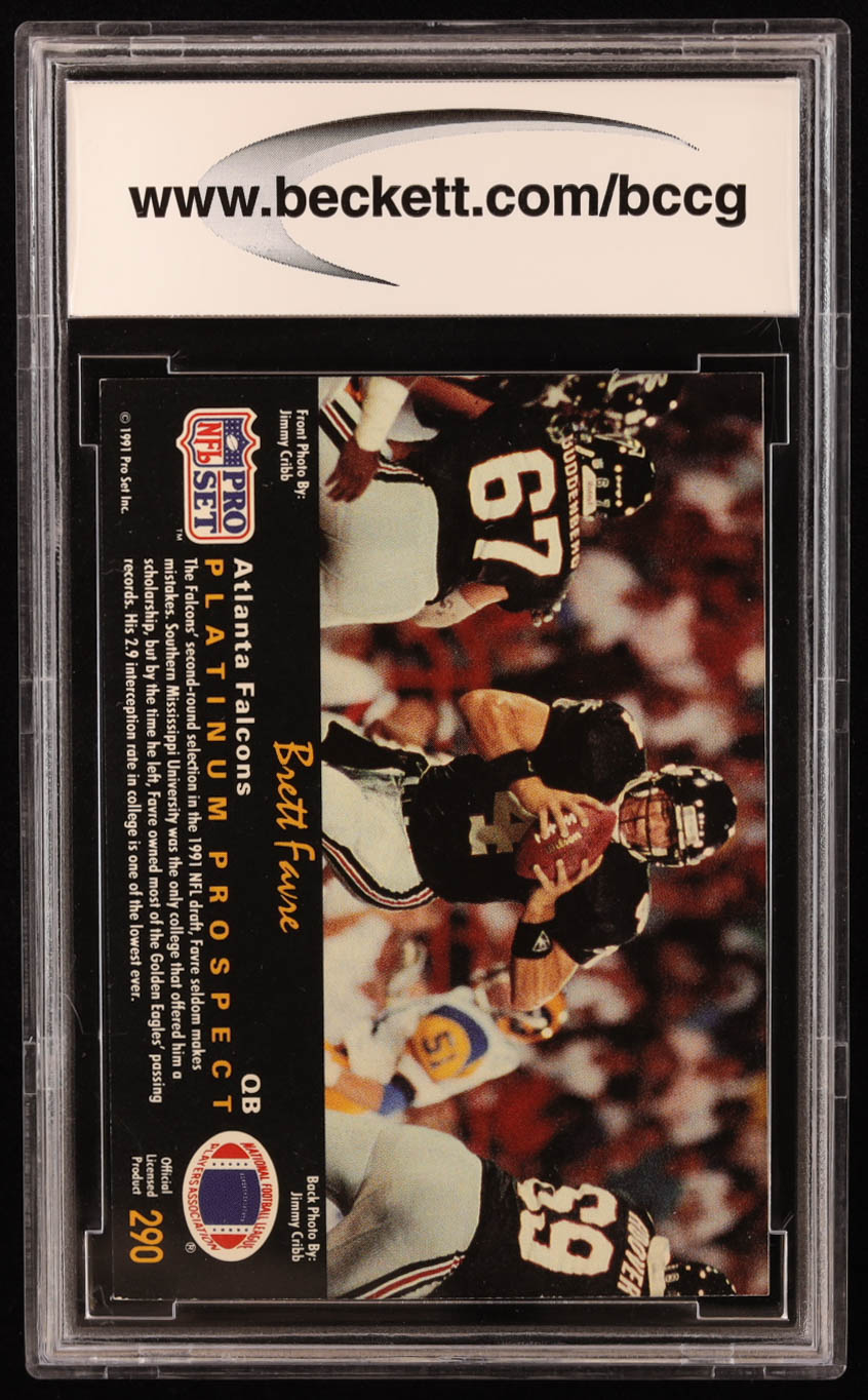 Brett Favre 1991 Pro Set Platinum #290 RC (BCCG 9) at PristineAuction.com Brett Favre 1991 Pro Set Platinum #290 RC (BCCG 9) at PristineAuction.com