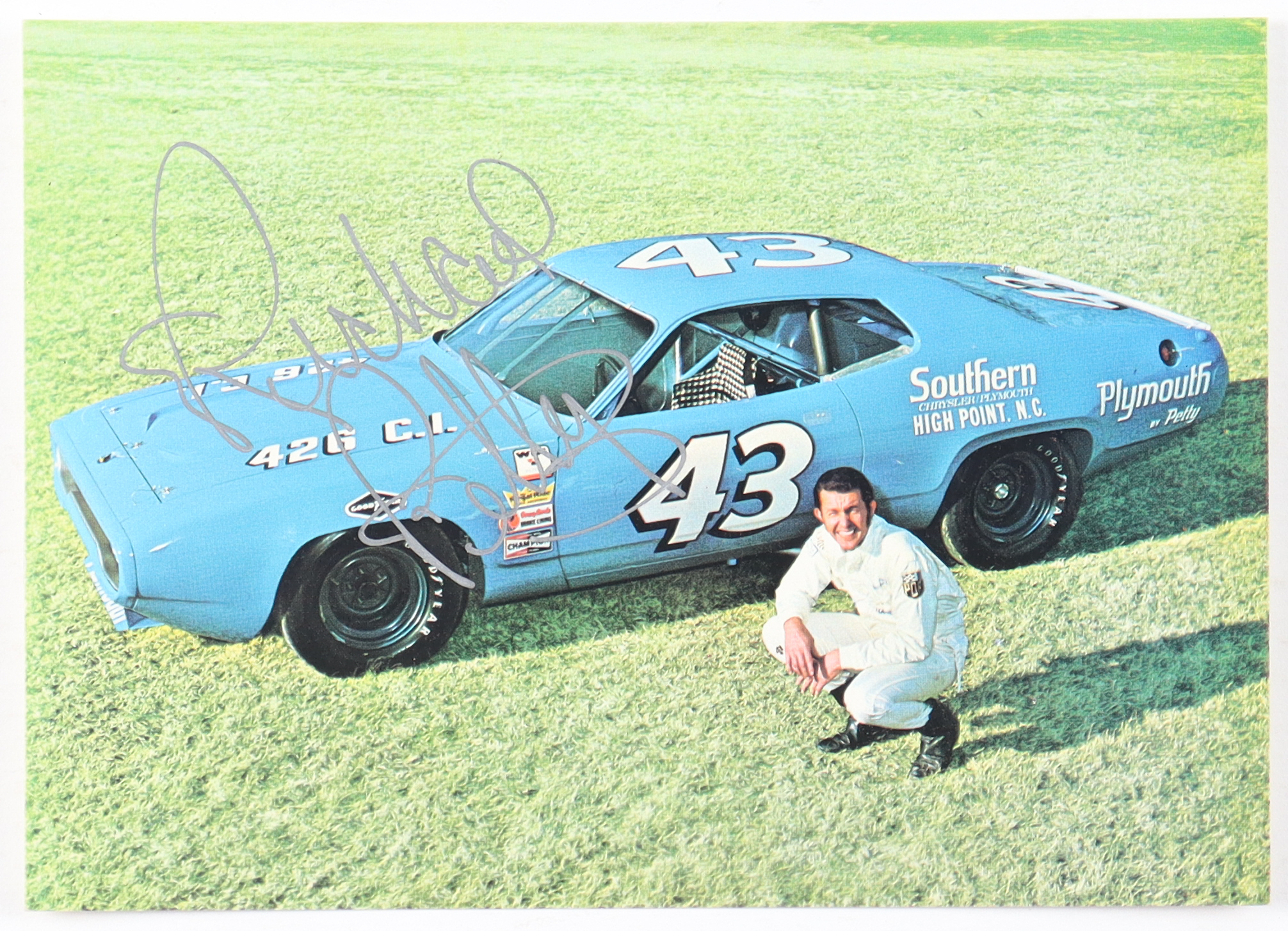Richard Petty Signed Original 1971 Plymouth Road Runner Post Card | Owned by Richard Petty at PristineAuction.com Richard Petty Signed Original 1971 Plymouth Road Runner Post Card | Owned by Richard Petty at PristineAuction.com