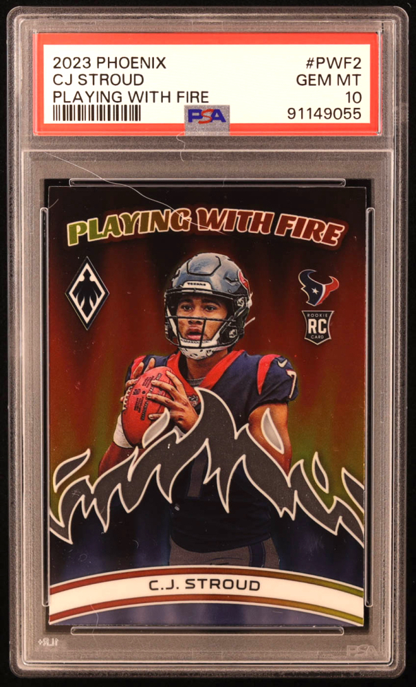CJ Stroud 2023 Panini Phoenix Playing with Fire #2 RC (PSA 10) at PristineAuction.com CJ Stroud 2023 Panini Phoenix Playing with Fire #2 RC (PSA 10) at PristineAuction.com