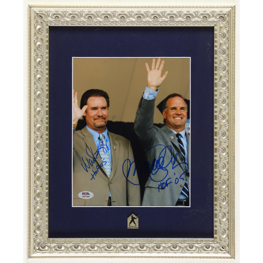 Ryne Sandberg & Wade Boggs Signed Custom Framed Photo With Hall Of Fame ...