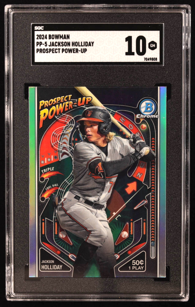 Jackson Holliday 2024 Bowman Chrome Prospect Power-Up #PP5 RC (SGC 10) at PristineAuction.com Jackson Holliday 2024 Bowman Chrome Prospect Power-Up #PP5 RC (SGC 10) at PristineAuction.com