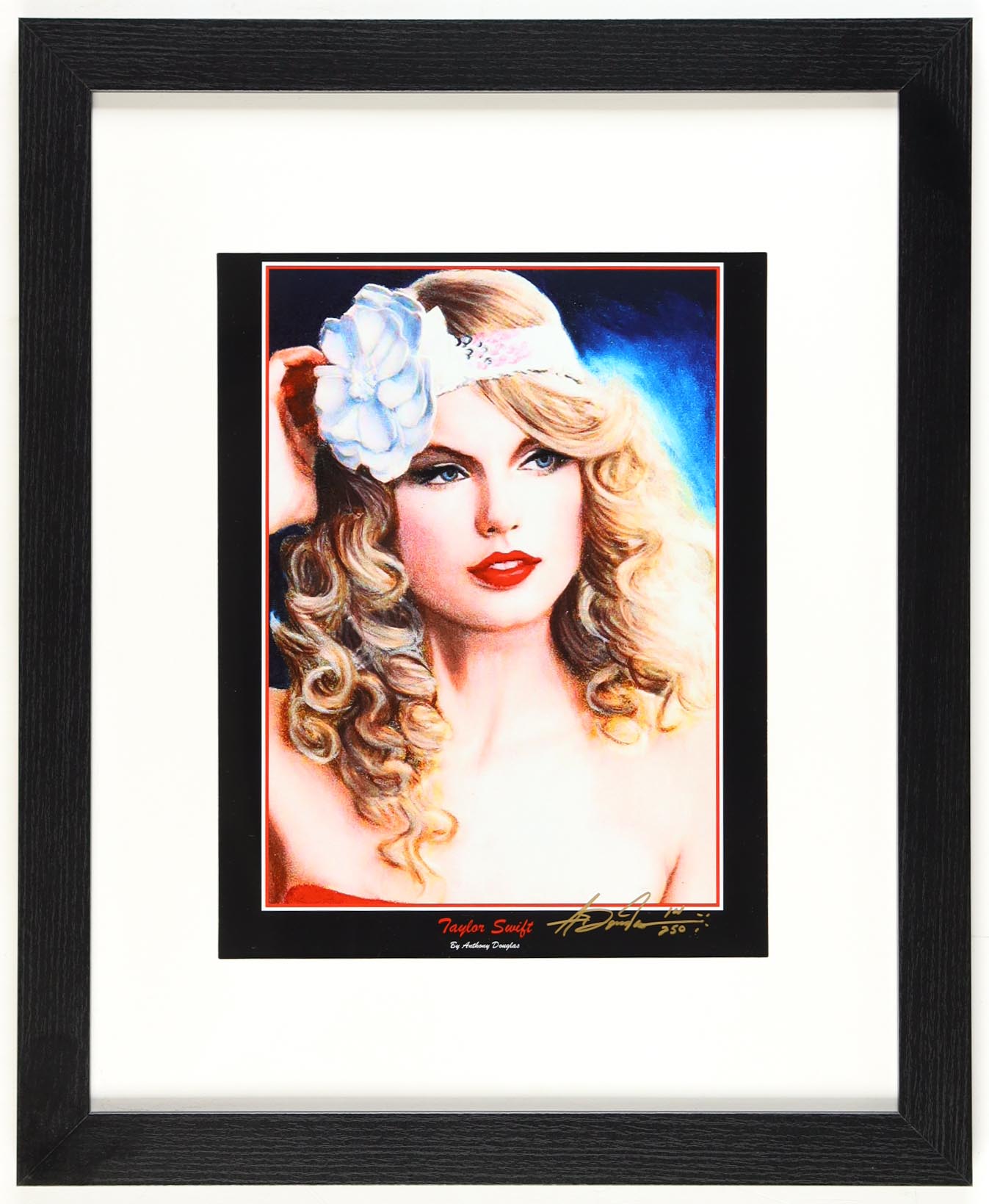 "Taylor Swift" LE Custom Framed Lithograph Print Display By Anthony Douglas (PA) at PristineAuction.com "Taylor Swift" LE Custom Framed Lithograph Print Display By Anthony Douglas (PA) at PristineAuction.com