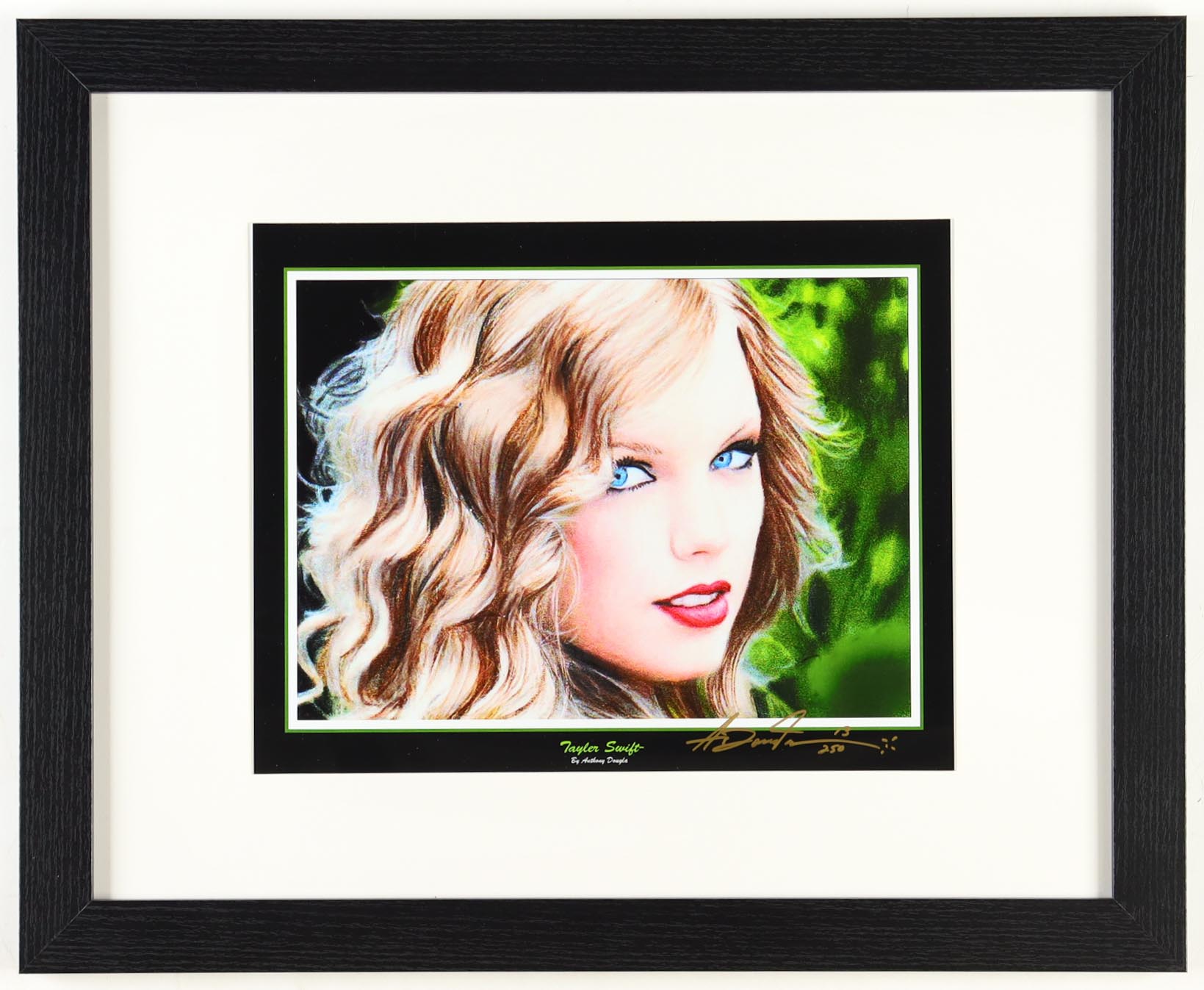 "Taylor Swift" LE Custom Framed Lithograph Print Display By Anthony Douglas (PA) at PristineAuction.com "Taylor Swift" LE Custom Framed Lithograph Print Display By Anthony Douglas (PA) at PristineAuction.com