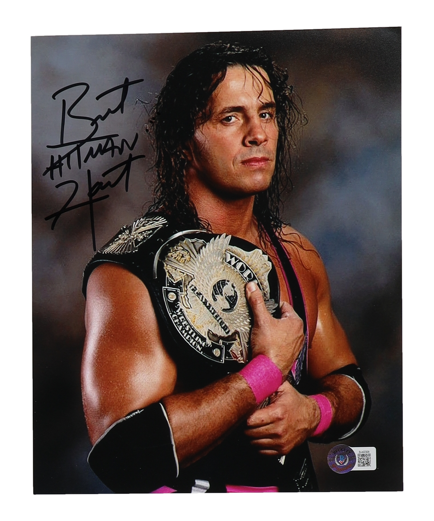 Brett "Hitman" Hart Signed WWE 8x10 Photo (Beckett) at PristineAuction.com Brett "Hitman" Hart Signed WWE 8x10 Photo (Beckett) at PristineAuction.com