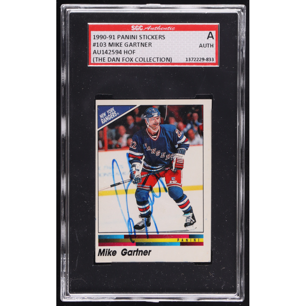 Mark Gartner Signed 199091 Panini Stickers 103 (SGC) Pristine Auction