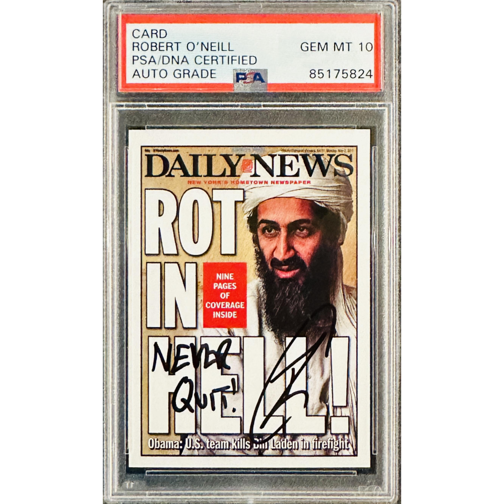 Robert J. O’Neill Signed LE Trading Card Inscribed “Never Quit!” (PSA