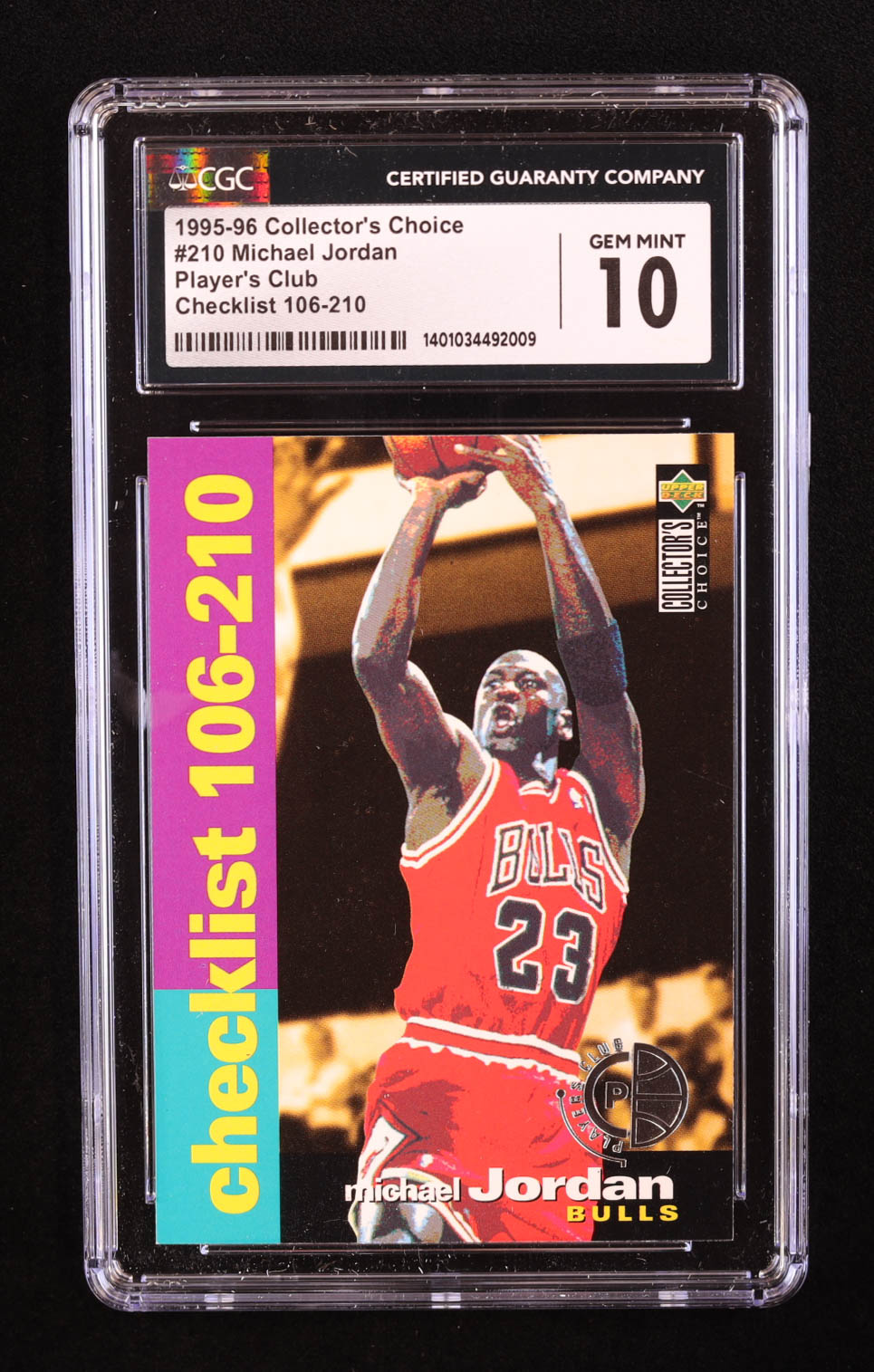 Michael Jordan 1995-96 Collector's Choice Player's Club #210 CL (CGC 10) at PristineAuction.com Michael Jordan 1995-96 Collector's Choice Player's Club #210 CL (CGC 10) at PristineAuction.com