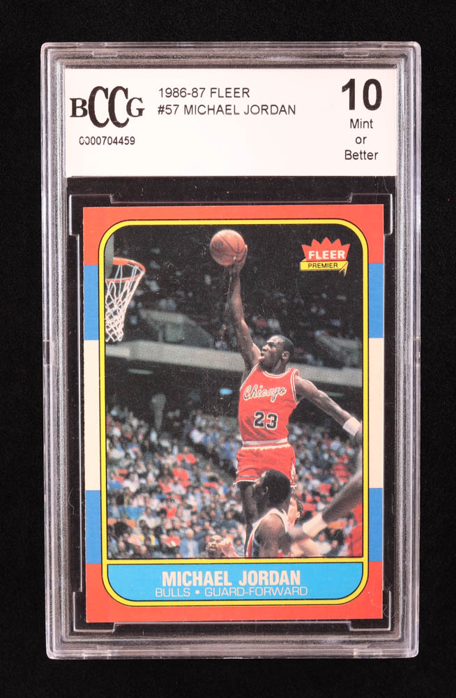 Michael Jordan 1986-87 Fleer #57 RC (BCCG 10) at PristineAuction.com Michael Jordan 1986-87 Fleer #57 RC (BCCG 10) at PristineAuction.com